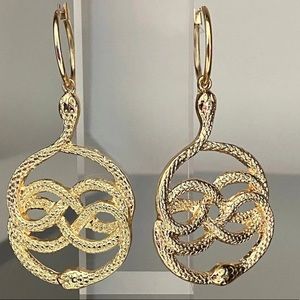 GOLD SNAKE DANGLE EARRINGS